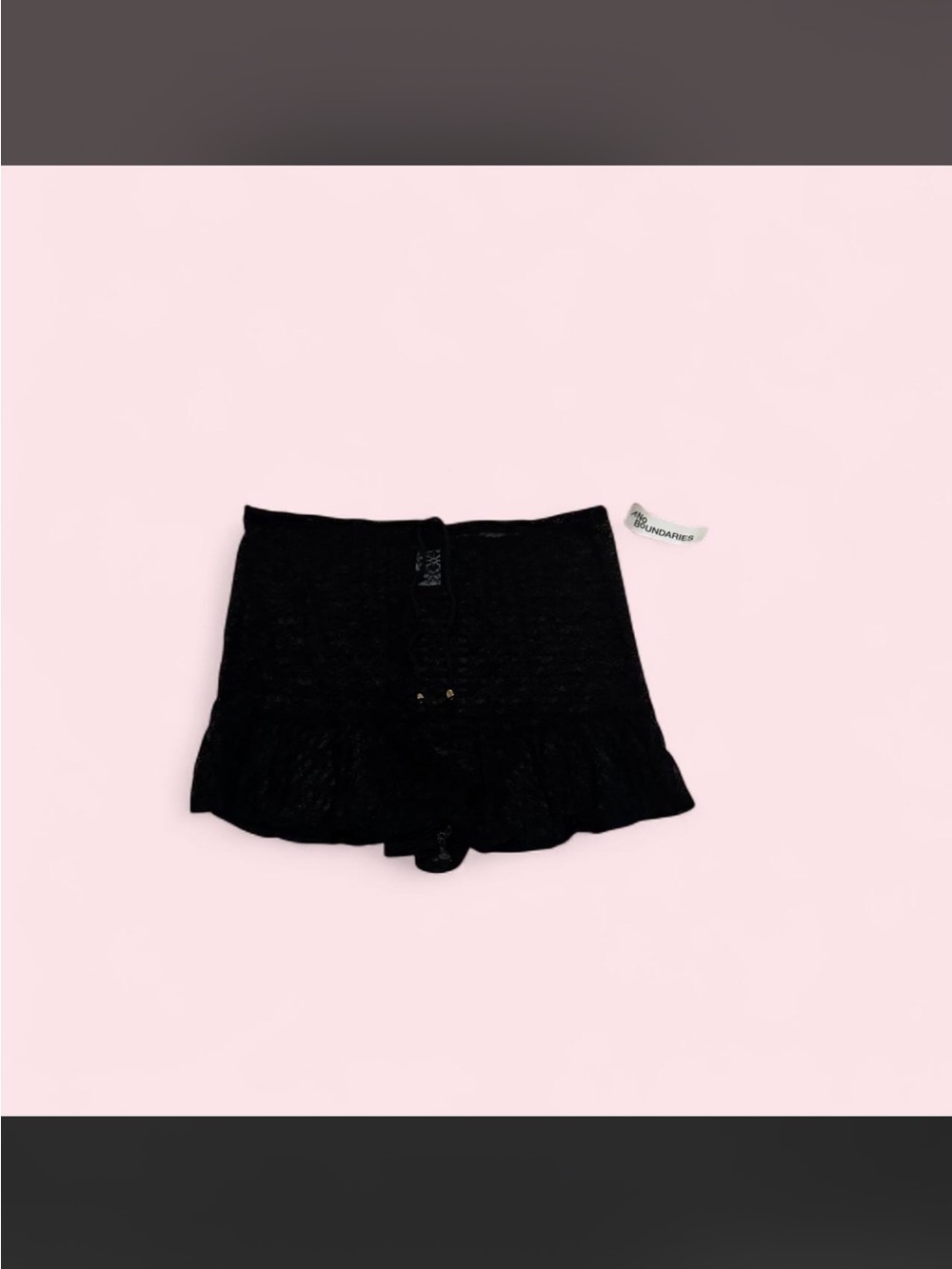 No Boundaries Black Lace Ruffle Skort